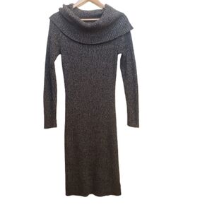 RACHEL ZOE 2-in-1 Convertable Gray Ribbed Knit Sweater Dress, Sz. M